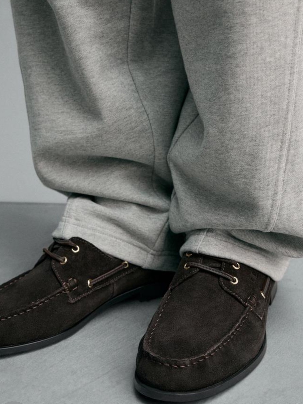 Zara Dark Brown Suede Men's Boat Shoes